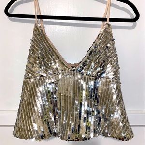 Sequin Crop Cami Top - Small